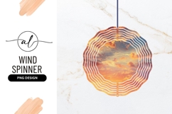 Golden Sky Fluffy Clouds Wind Spinner Round Png Product Image 1