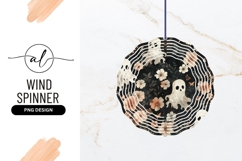 Spooky Ghosts And Flowers Wind Spinner Round Product Image 1