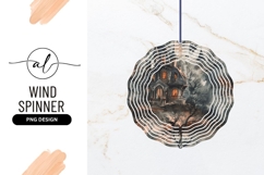 Watercolor Haunted House Halloween Wind Spinner Round Product Image 1