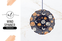 Halloween Pumpkin Moon Stars Wind Spinner Round Product Image 1