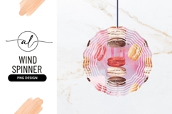 Watercolor Macarons Pink Background Wind Spinner Round Png Product Image 1