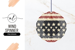 American Flag Distressed Wind Spinner Round Png Product Image 1
