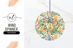 Watercolor Floral Wind Spinner Round Png Product Image 1