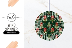 Christmas Trees Green Background Wind Spinner Round Product Image 1