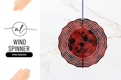 Red Floral Pattern On Wind Spinner Round Png Product Image 1