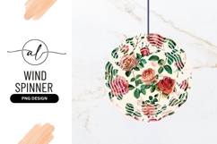 Vintage Roses Botanical Illustration Wind Spinner Round Png Product Image 1