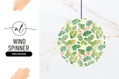 Tropical Leaves Seamless Pattern Wind Spinner Round Product Image 1