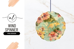 Vintage Floral Pattern Wind Spinner Round Png Product Image 1
