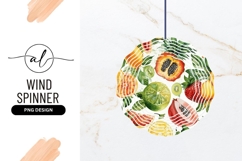 Watercolor Tropical Fruits Wind Spinner Round Png Product Image 1