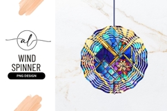 Floral Stained Glass Wind Spinner Round Png Product Image 1