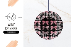 Pink Bows Pattern Wind Spinner Round Png Product Image 1