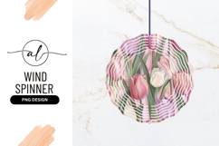 Floral Tulip Pattern Wind Spinner Round Png Product Image 1