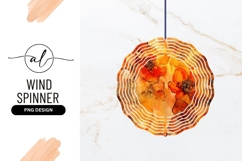 Orange Flowers Wind Spinner Round Png Product Image 1
