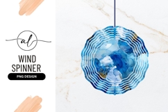 Blue Floral Alcohol Ink Wind Spinner Round Product Image 1
