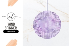Lilac Floral Pattern Wind Spinner Round Png Product Image 1
