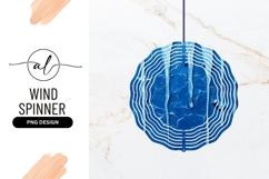 Blue Dripping Paint Effect Wind Spinner Round Product Image 1