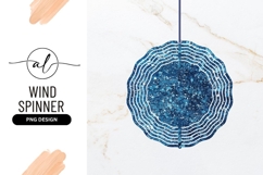 Blue Sequins And Glitter Wind Spinner Round Png Product Image 1