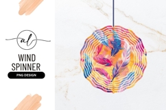 Colorful Feather Design Wind Spinner Round Png Product Image 1