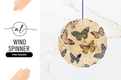 Vintage Butterflies On Parchment Wind Spinner Round Product Image 1