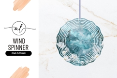 White Flowers and Teal Abstract Background with Floral Product Image 1