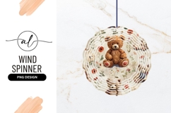 Watercolor Teddy Bears and Flowers Pattern on Cream Product Image 1