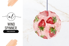 Watercolor Strawberry Pattern on Pink Background Product Image 1