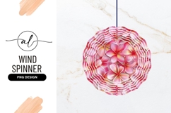 Pink Frangipani Flower Wind Spinner Round Png Product Image 1