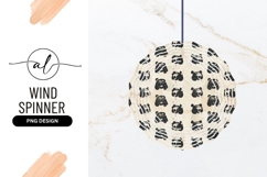 Black panda bear repeating pattern on beige Wind Spinner Product Image 1