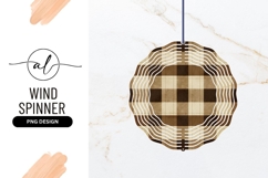 Brown Plaid Fabric Texture Round Png Wind Spinner Product Image 1