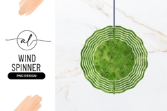 Green Hearts Pattern on Textured Background Wind Spinner Product Image 1