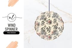 Distressed Floral Pattern Wind Spinner Round Png Product Image 1