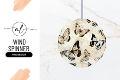 Sepia Butterflies Graphic Illustration Wind Spinner Round Product Image 1