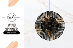 Black And Gold Floral Wind Spinner Round Product Image 1
