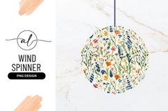 Floral Watercolor Pattern Wind Spinner Round Png Product Image 1