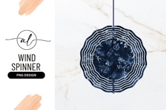 Navy Blue Floral Pattern with White Botanical Elements Product Image 1