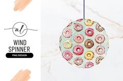 Colorful Donut Pattern on Blue Background Product Image 1
