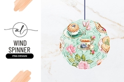 Watercolor Tea Party Round Png Wind Spinner Product Image 1