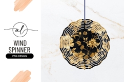 Gold Floral Pattern on Black Background with Detailed Product Image 1