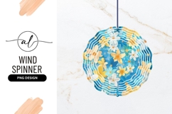 Watercolor Floral Pattern in Blue Yellow and White Product Image 1
