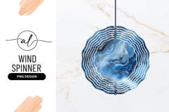 Blue Marble Effect With Gold Accents Wind Spinner Product Image 1