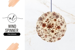 Elegant Brown Floral Round Wind Spinner Png Product Image 1