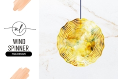 Abstract Floral Artwork Yellow Wind Spinner Round Png Product Image 1