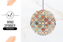 Round Floral Pattern Vintage Wind Spinner Png Product Image 1