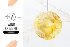 Yellow Swirls Abstract Background Wind Spinner Round Png Product Image 1