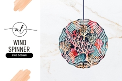 Watercolor Coral Pattern Wind Spinner Round Png Product Image 1