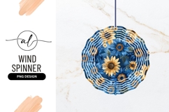 Blue And Yellow Sunflower Floral Wind Spinner Product Image 1