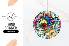 Vivid Stained Glass Wind Spinner Round Png Product Image 1