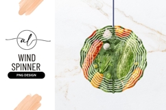 Watercolor Vegetables Wind Spinner Round Png Product Image 1