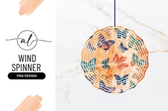 Butterfly Pattern Vintage Style Wind Spinner Round Product Image 1