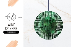 Green Chandelier Background Wind Spinner Round Png Product Image 1
